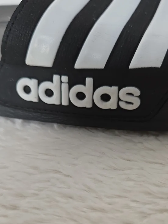 adidas Kids Adilette Shower Slides Black White Size 6