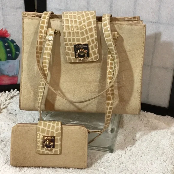 Spartina 449 leather shoulder bag and wallet set