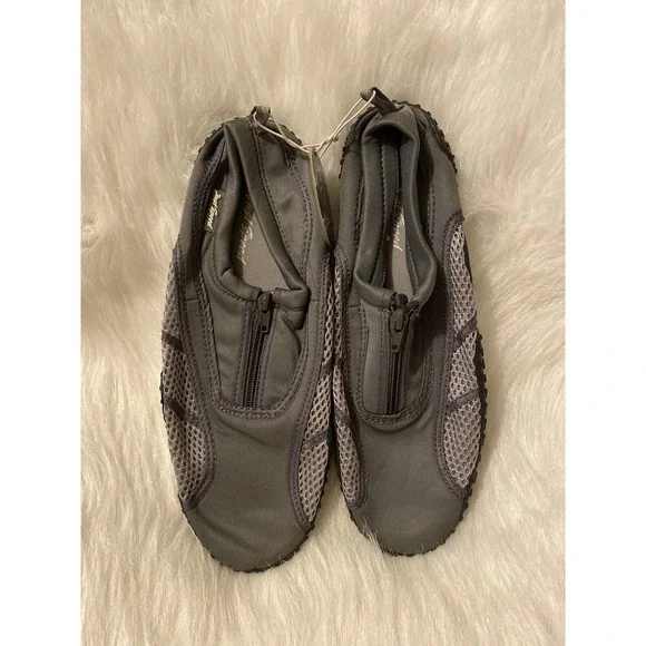 Just Speed Water Shoes Mens Size 11 Gray Front Zip Beach Wear‎