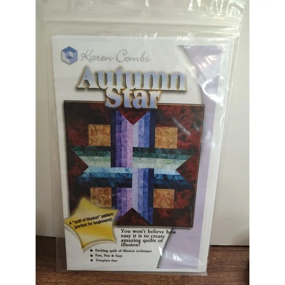 Karen Combs Studio Autumn Star Quilt Pattern Illusion P58
