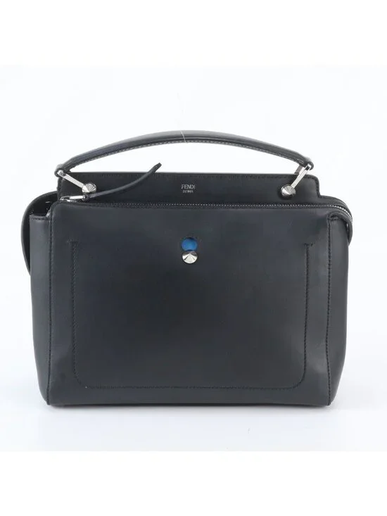 Fendi Com Leather Handbag Black