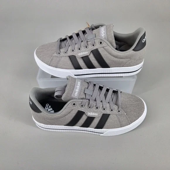 Adidas Daily 3.0 Sneakers Men 7 Grey Black Canvas Low Top Skate Shoes Streetwear