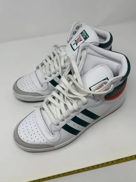 Adidas Originals Top Ten Hi White Green Orange High Top Sneakers Men's 9.5