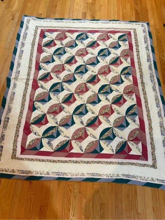 Vintage Arch Quilts Orange Peel Quilt Queen Boho Shabby Chic Granny
