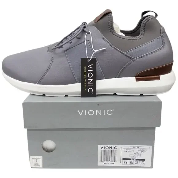 Vionic Men's Walking Sneaker Shoes Size 14 Gray Bond Caleb
