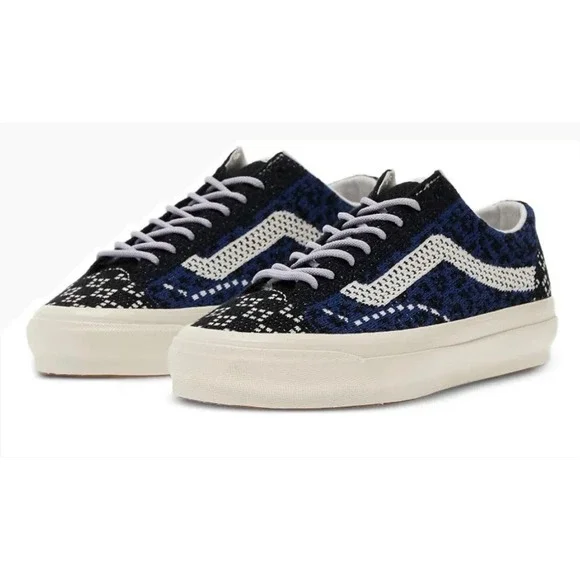 Vans Premium Old Skool 36 EK Knit Cheetah Navy Blue Sneakers Men's 9.5 NWT