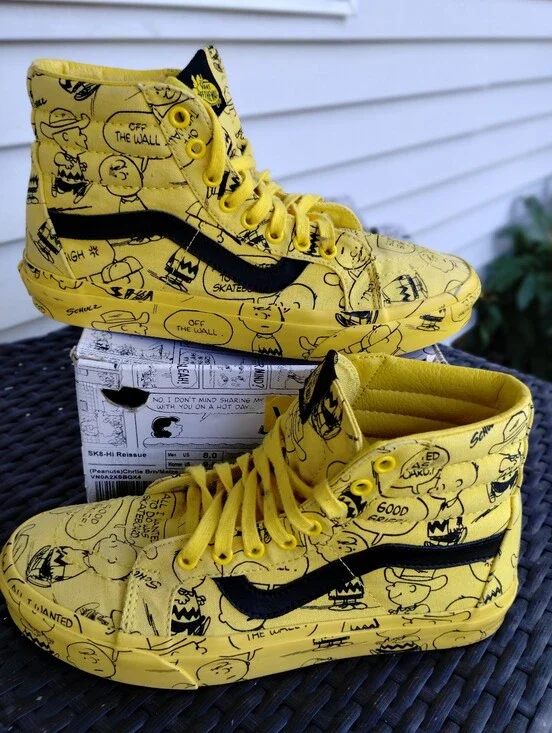 Vans x Peanuts Charlie Brown SK8-Hi Reissue Yellow Men's 8 Women's 9.5 w/ Box