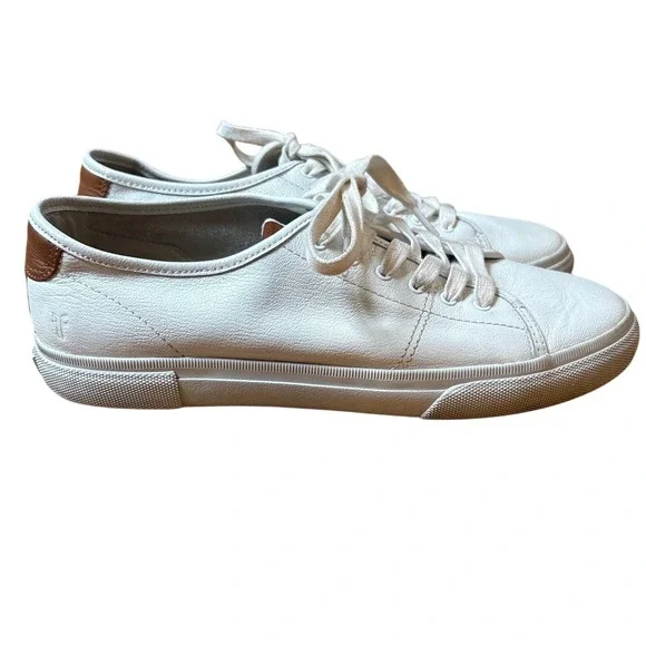 Frye Gia Low Lace Sneakers Mens White Good Leather Low Top FR41118 SIZE‎ 9.5M
