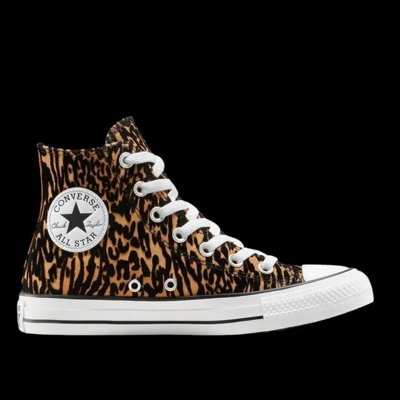 Converse Chuck Taylor All Star Sneakers Womens 7 Animal Print Velvet Burnout NEW