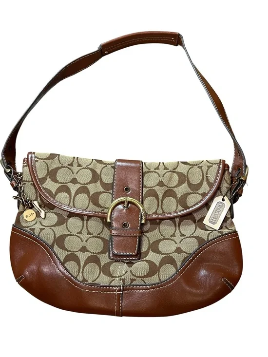 Coach Brown Signature Canvas and Leather Shoulder Bag