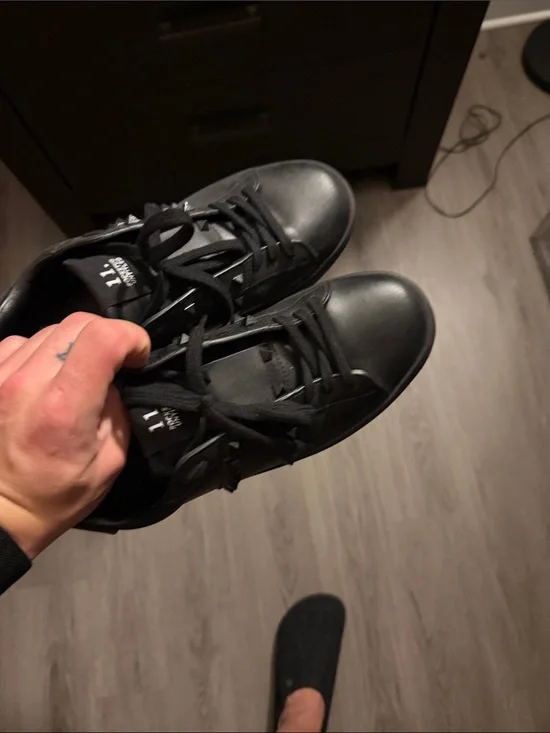 Valentino Black Leather Low-Top Lace-Up Sneakers
