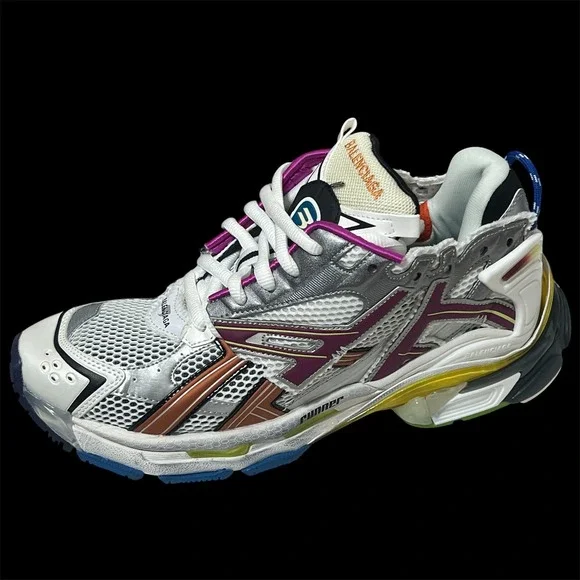 Balenciaga Runner Multi-Color Silver Purple Sneakers 677403 Mens‎ Size 43 US 10