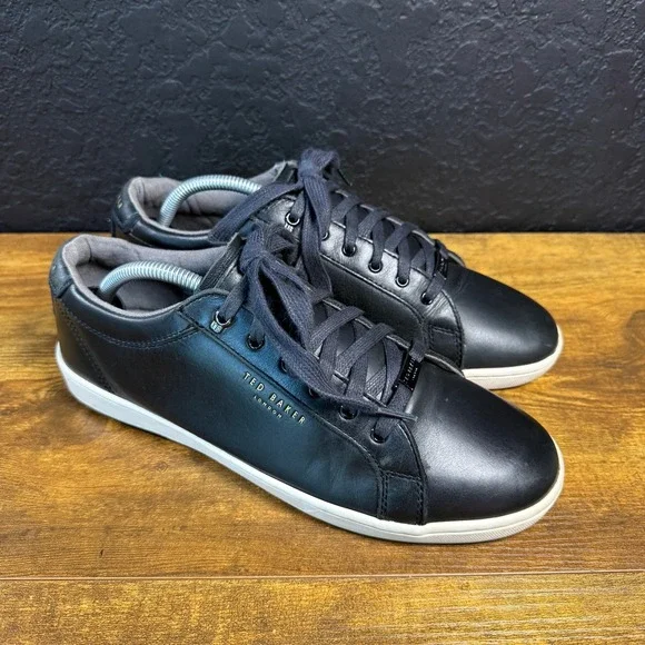 Ted Baker London Theiyo Black Leather Fashion Sneaker Mens 9.5‎