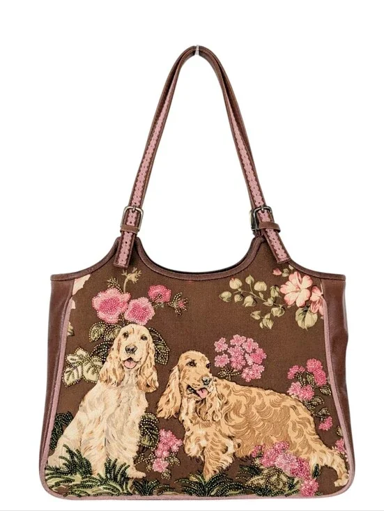Isabella Fiori Embellished Cocker Spaniel and Terrier Shoulder Bag