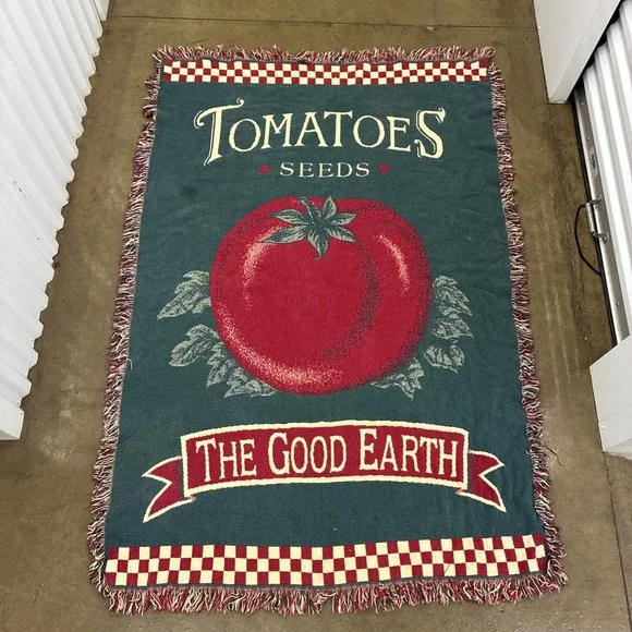 Tomatoes Seeds Packet Throw Blanket Tapestry 65X43