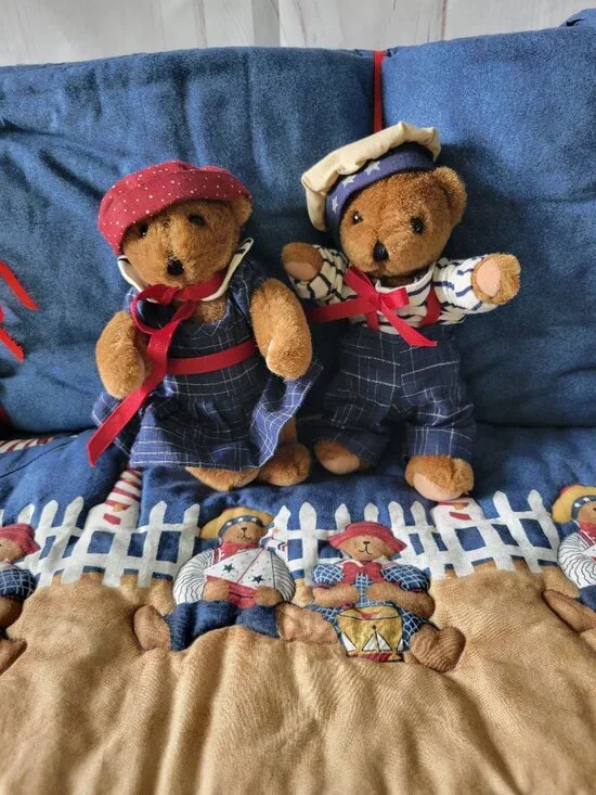 Blue Jean Teddy Daisy Kingdom Sailor Bear Americana Complete Sailboat Lighthouse