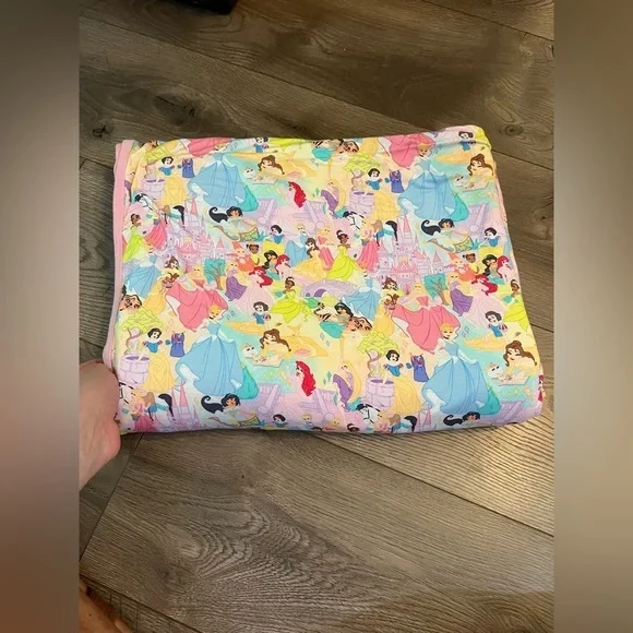 RARE Bamboo Bliss Jumbo Disney Princess Big Girl Bed Quilt Blanket Approx 80x65