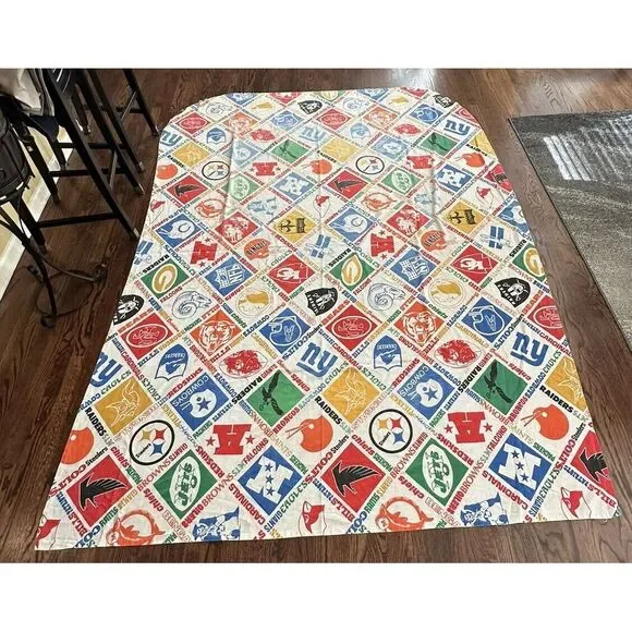 Vintage Sears‎ Roebuck Perma Prest NFL Football Teams Bedspread Full/Dbl