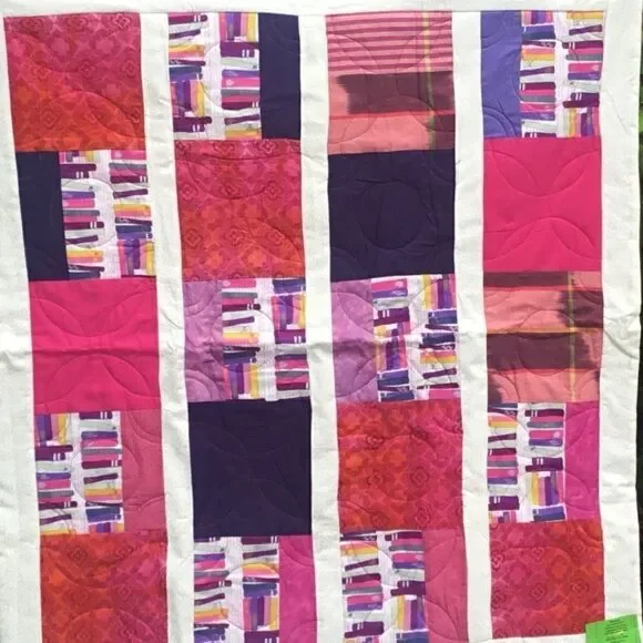 NWT. Hand Crafted Let’s Read Fuschia Quilt
