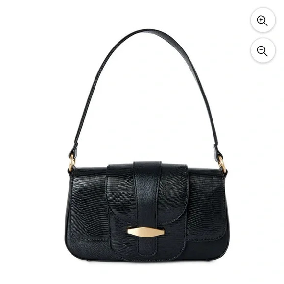 Time and Tru women black‎ and gold shoulder handbag
