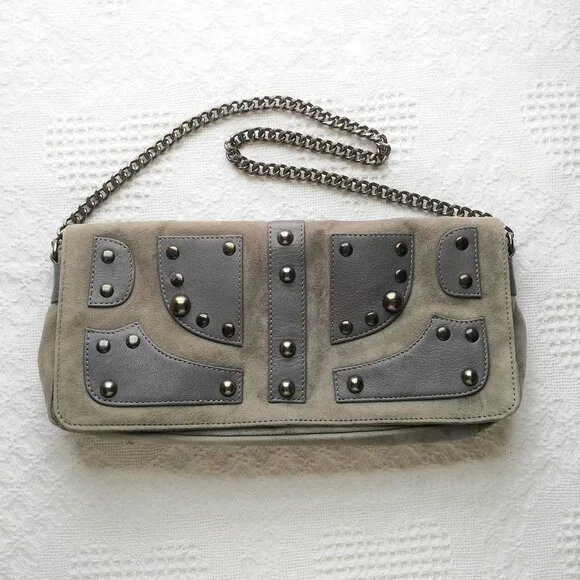 Leather Studded Shoulder Bag‎