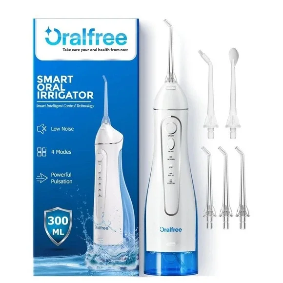 Oralfree Water Dental Flosser Cordless for Teeth Cleaning - 4 Modes Oral Irrigat