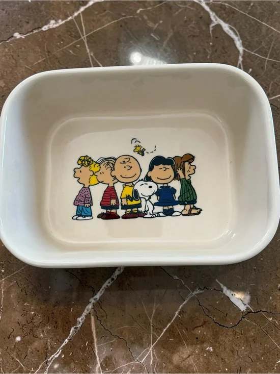 Peanuts Snoopy Charlie Brown Ceramic Loaf Baker Baking Dish Gibson 8x5