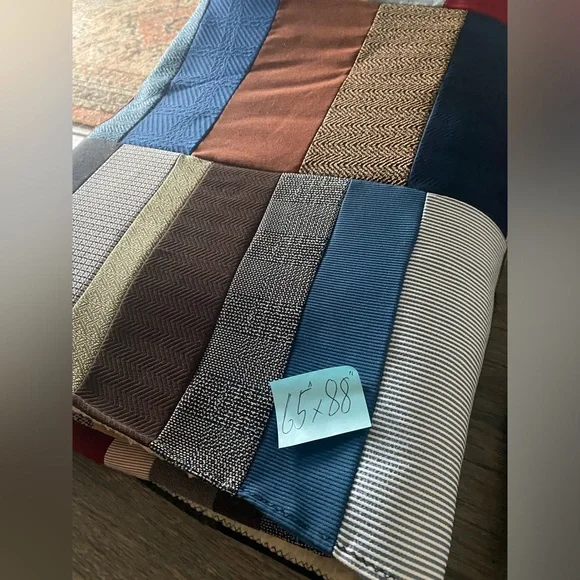 Vintage Men’s Suits Colorful Patchwork Quilt Blanket 65”/88” approx
