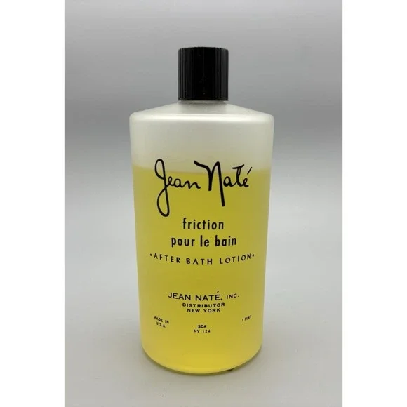 Vintage drug store beauty advertising Jean Nate After Bath Lotion 1960's glass