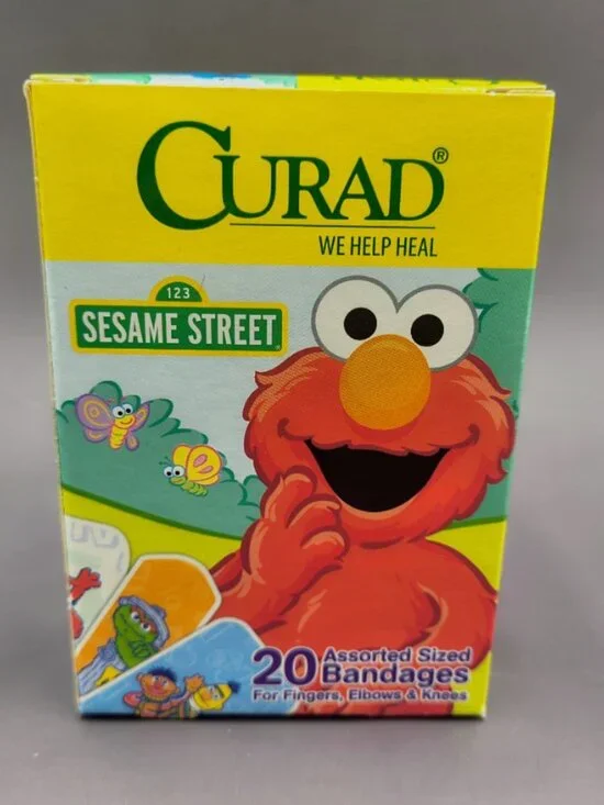 Sesame Street Curad Bandages Assorted Sizes - One Box of 20