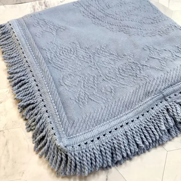 Pillow Sham Whole Home 100% Cotton Blue Embroidered 21x21