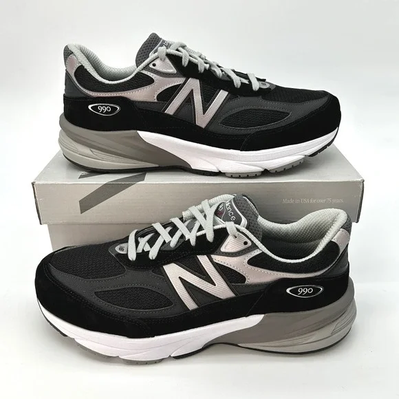 New Balance Made in USA 990v6 Mens Sz. 11 X-Wide Sneakers Black Grey NEW M990BK6