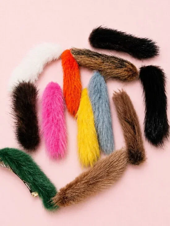 Mink Hair Barrettes  Lot of 12