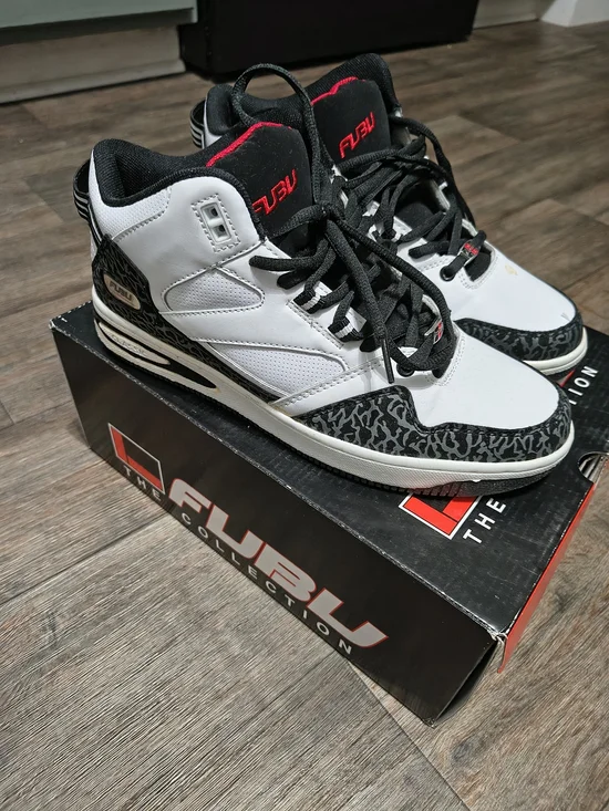 FUBU Black, White and Red High-Top Sneakers
