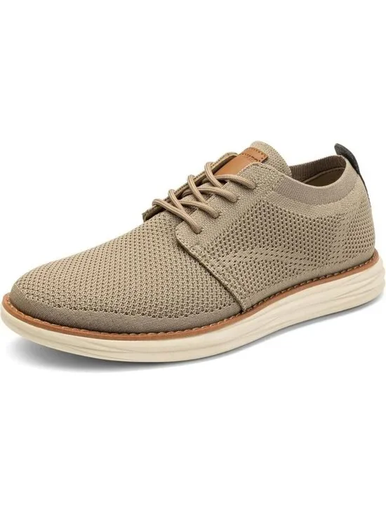 Bruno Marc Men's Khaki Ethylene Vinyl Acetate Lace up Lightweight Sneakers