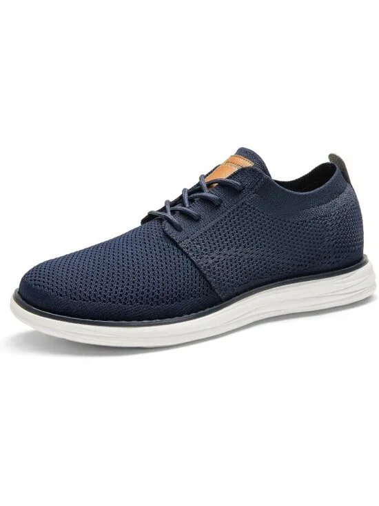 Bruno Marc Men's Dark Blue Ethylene Vinyl Acetate Lace up Lightweight Sneakers
