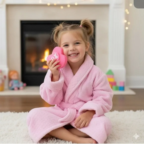 Betsey Johnson Kids Pink Love Me Deluxe Gift Collection -Robe Spa Set