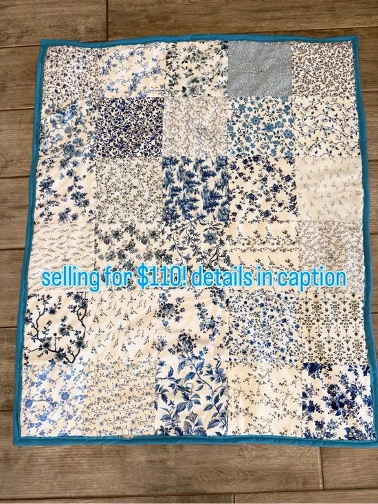 Blue and White Patchwork Quilt - Home Bedding