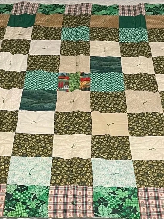 “Greens” Hand Made Quilt