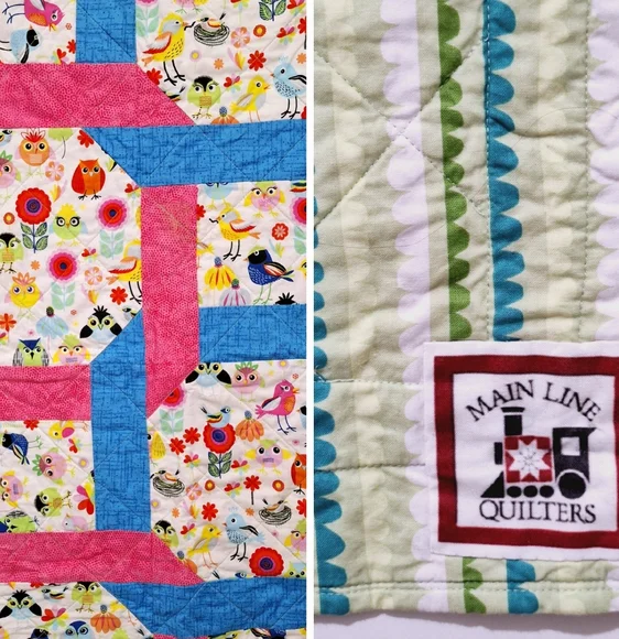 Mainline Quilters patchwork baby quilt blanket 🤍Size 37x37