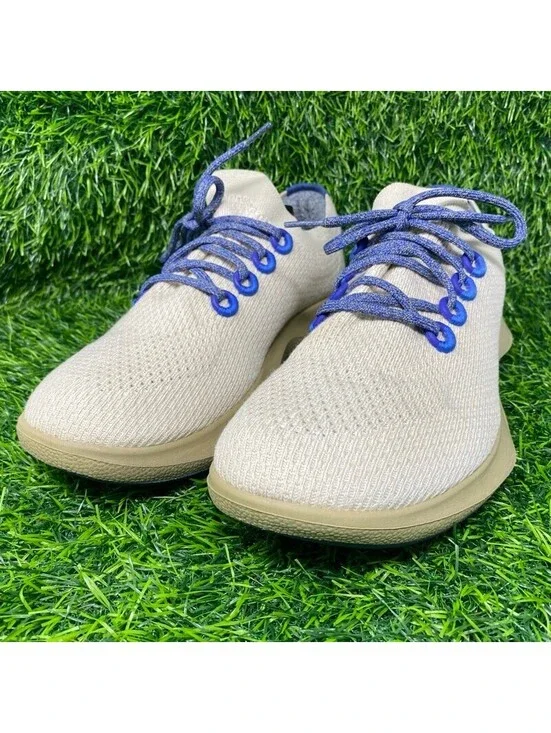 Allbirds Tree Dasher Sneakers Men's 12M Beige Blue Athletic Running Shoes 2215