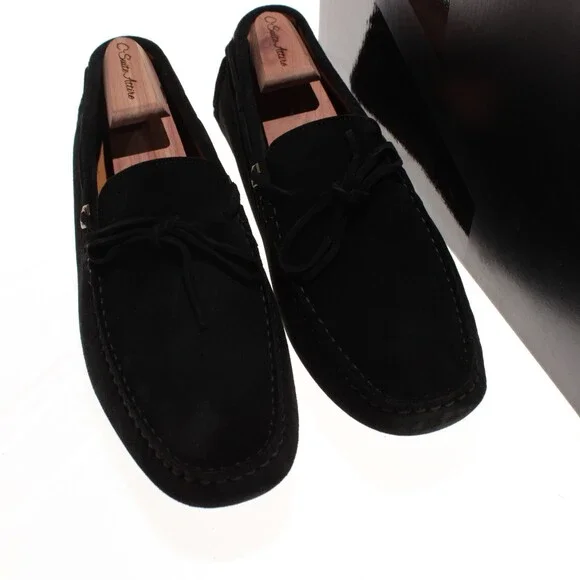 Piloti NWB Atlas Slip On Loafers Size 9 US in Black Suede Made in Portugal