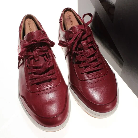 Piloti NWB Avenue Lace Up Driving Sneakers Size 9 US in Red Leather