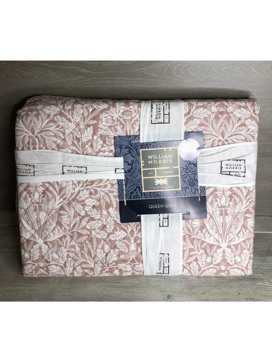 WILLIAM MORRIS Acorn Brick Floral Queen Quilt Coverlet