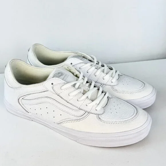 Men's 13 - VANS Skate Rowley Leather Shoes - White