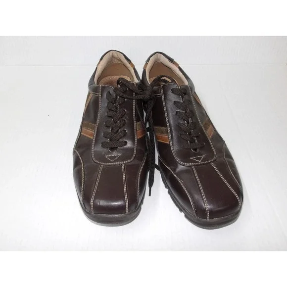 Steve Madden BESSTT Mens 10 M Brown Leather Lined Sneakers Shoes / #26724