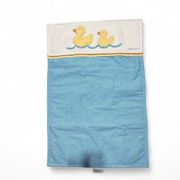 Baby Martex Vintage Gingham Rubber Duck Baby Blanket Blue White