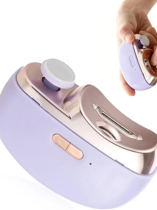 2 in 1 Electric Nail Clippers 2-Speed Purple