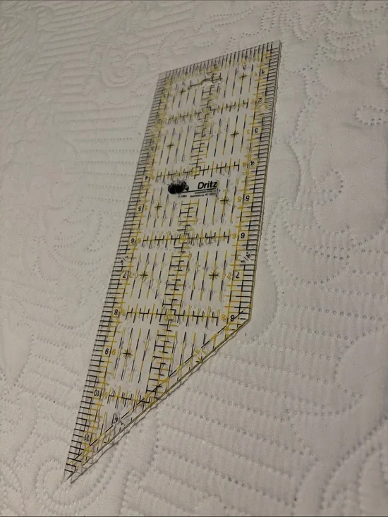 Clear Quilting Ruler - White and Yellow