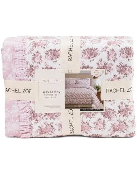 Rachel Zoe Floral Reversible Cotton Quilt set